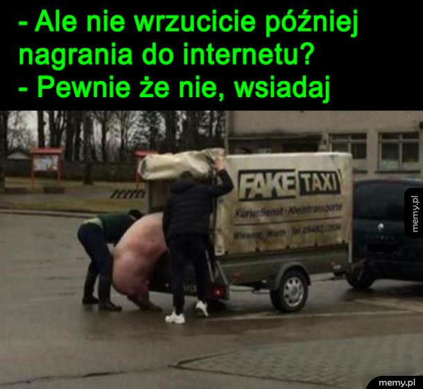 Fejk taksi - Świnia wchodząca do fake taxi