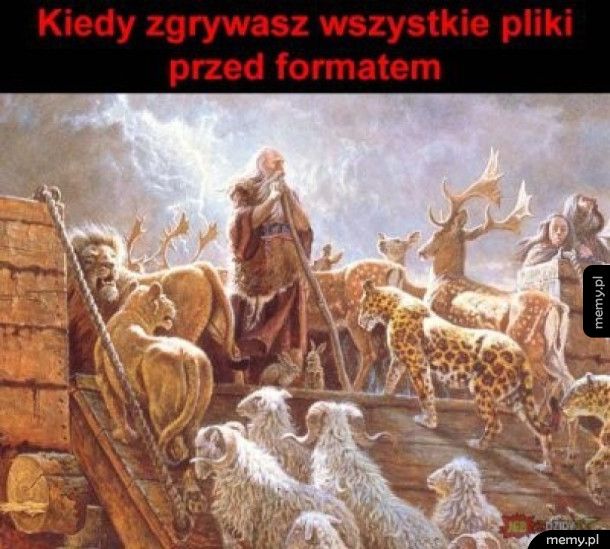 KIeyd zgrywasz wszystkie pliki przed formatem