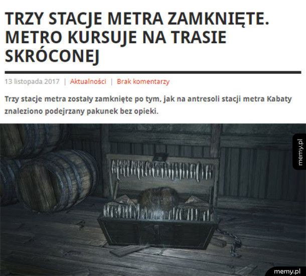 W metrze odnaleziono mimika