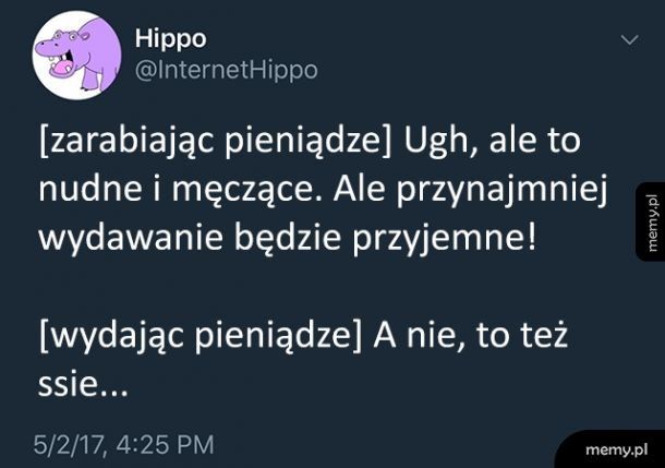 Zarabianie vs wydawanie pieniędzy