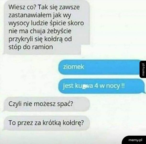 Jak śpią wysocy ludzie