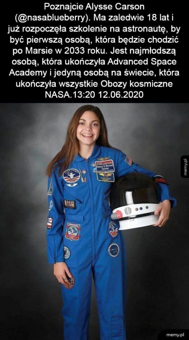 Najmłodsza astronautka
