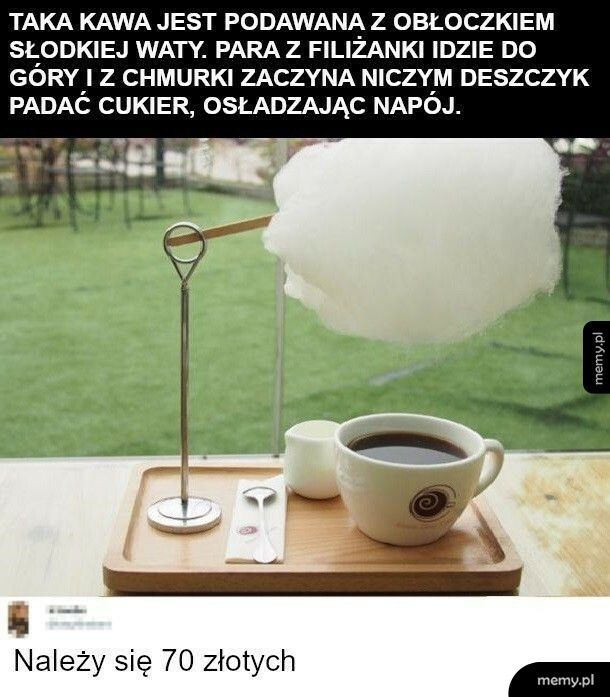 Kawa podawana z obłoczkiem