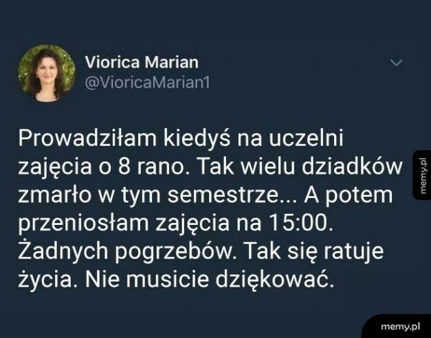 Poranne zajęcia na uczelni