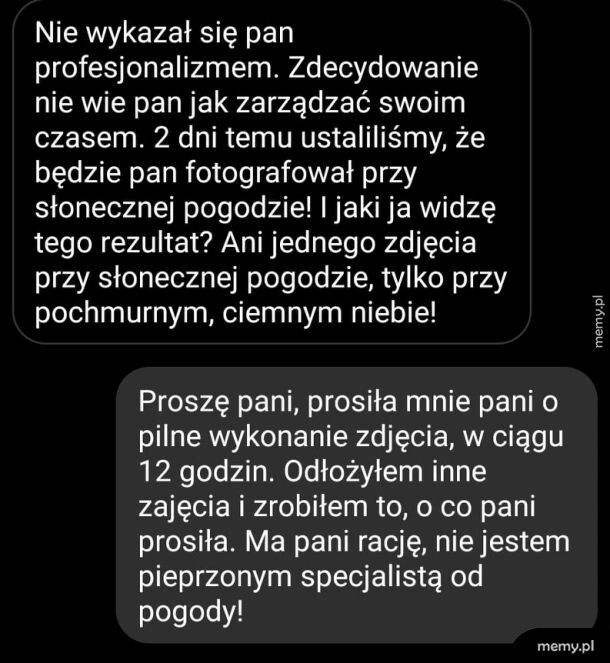 Brak profesjonalizmu