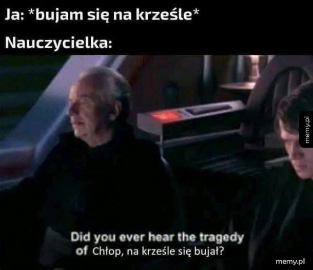 Chłop co na krześle się bujał