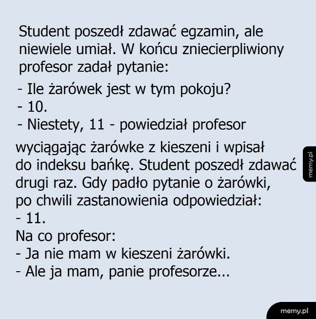 Student na egzaminie