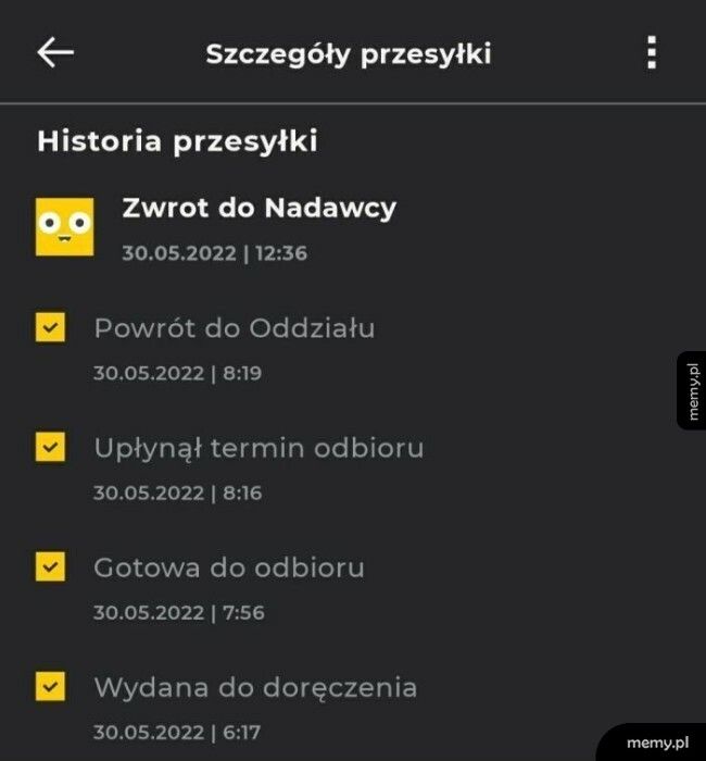 Krótka historia przesyłki