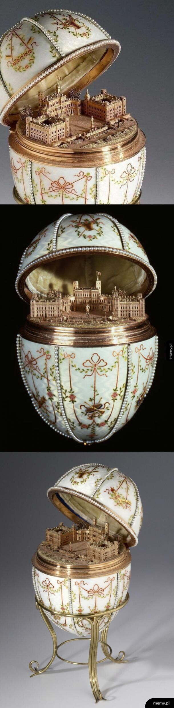 Jajo Fabergé z miniaturą pałacu cara Pawła I