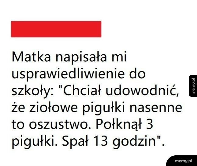 Usprawiedliwienie do szkoły