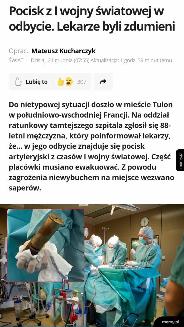 Rozrywkowy dziadek. Dobrze, że nie rozerwał przy okazji szpitala.