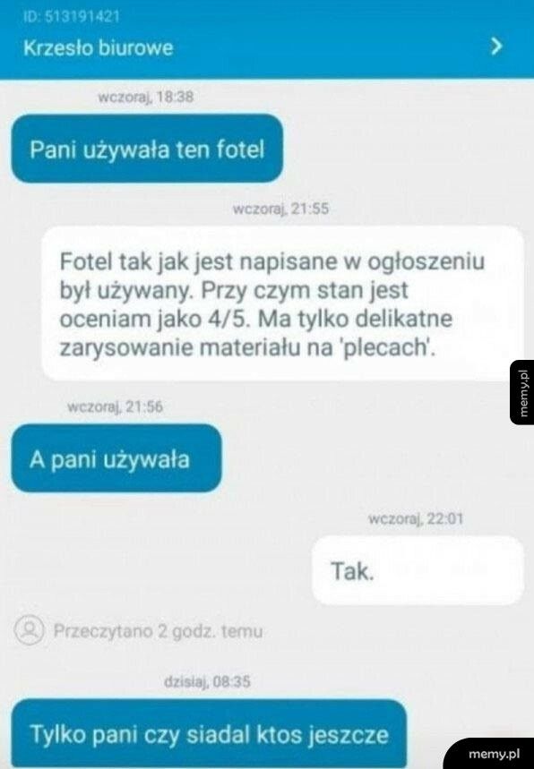 Wysiedziany fotel