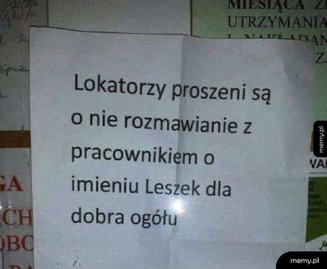 Prośba do lokatorów