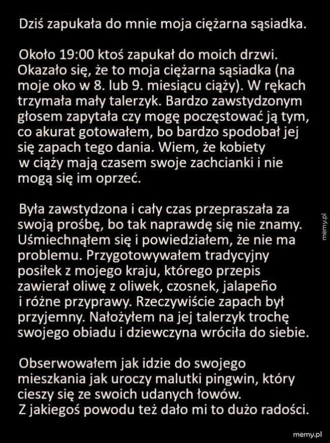 Prośba od sąsiadki w ciąży