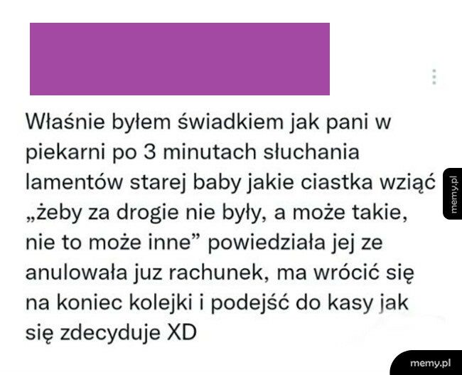 Starsza pani w kolejce