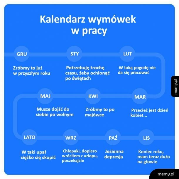 Kalendarz wymówek