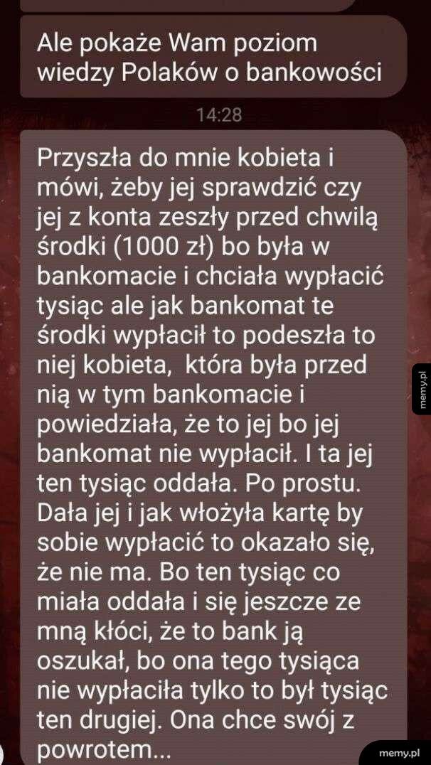 Poziom wiedzy o bankowości