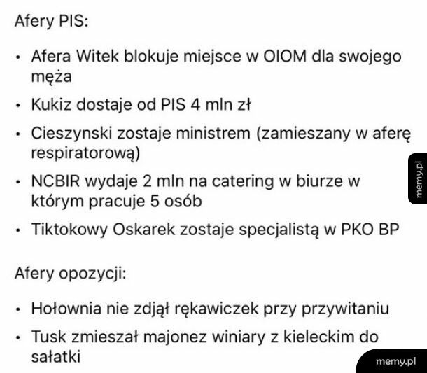 Polityczne afery minionego tygodnia