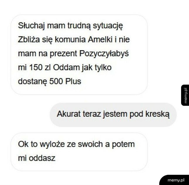 Pożyczka na prezent komunijny