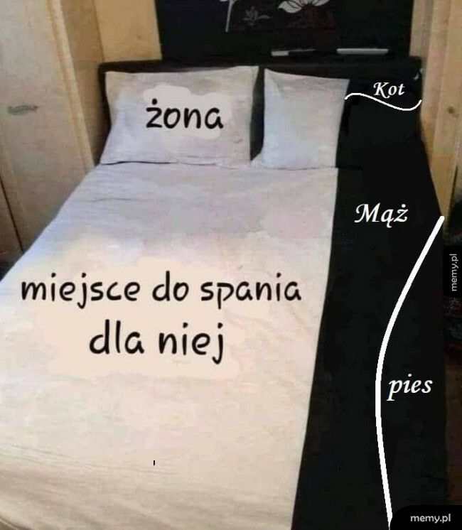 Podział miejsca na łóżku