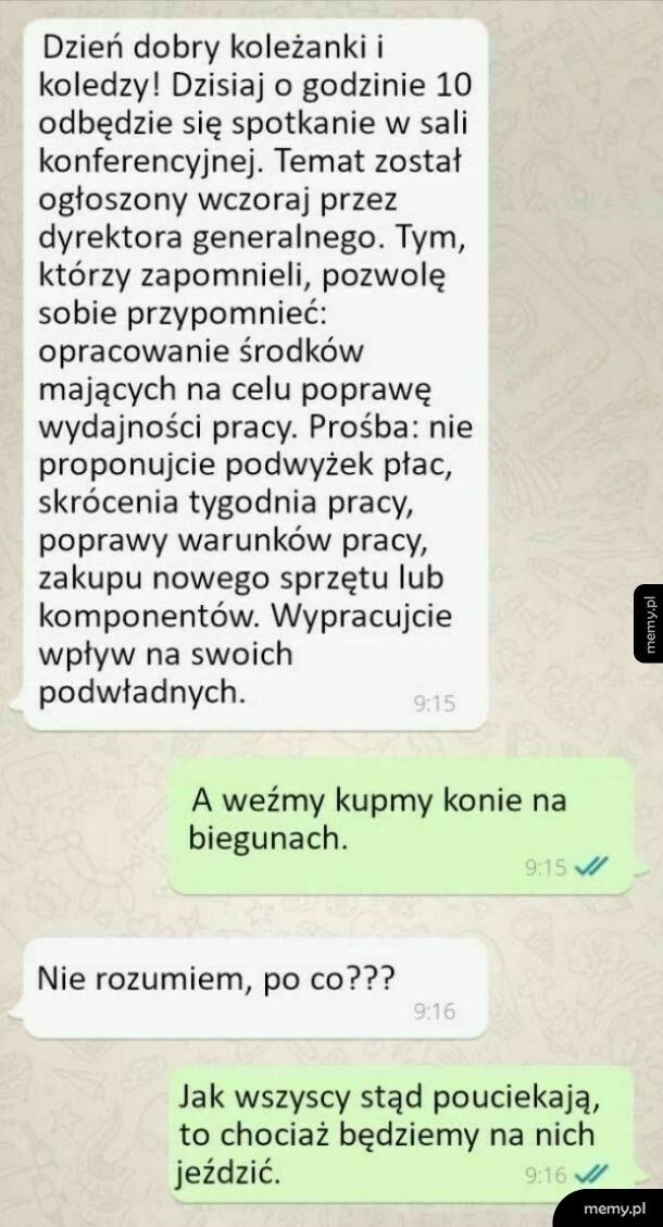 Zebranie dotyczące poprawy wydajności w pracy