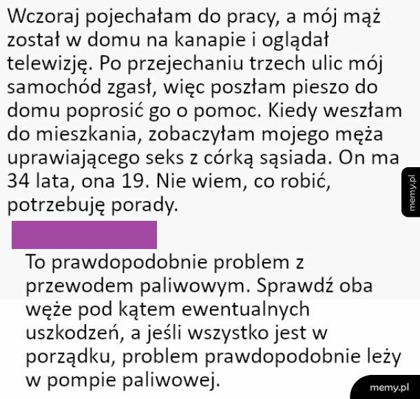 Chyba nie takiej porady oczekiwała