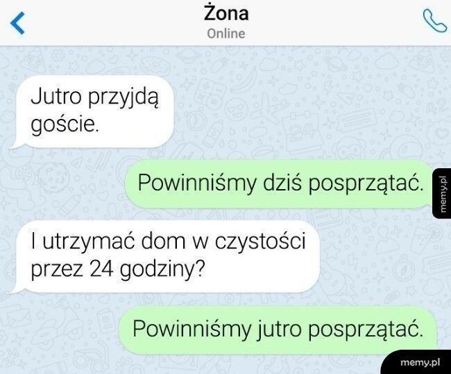 Sprzątanie przed przyjazdem gości