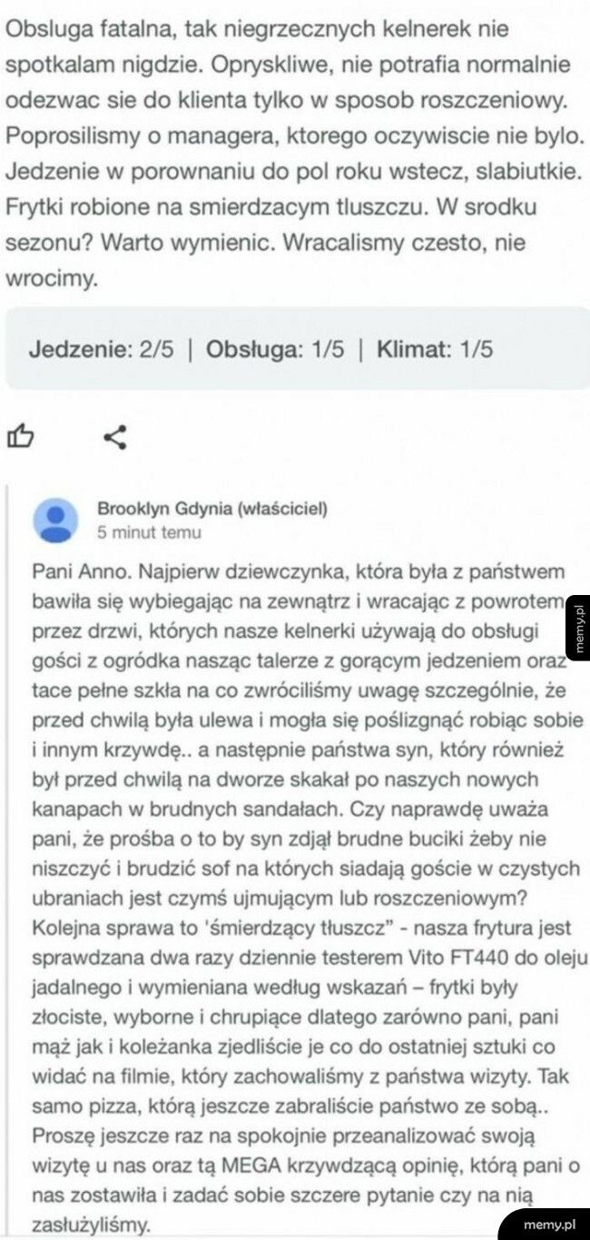 Krzywdząca opinia