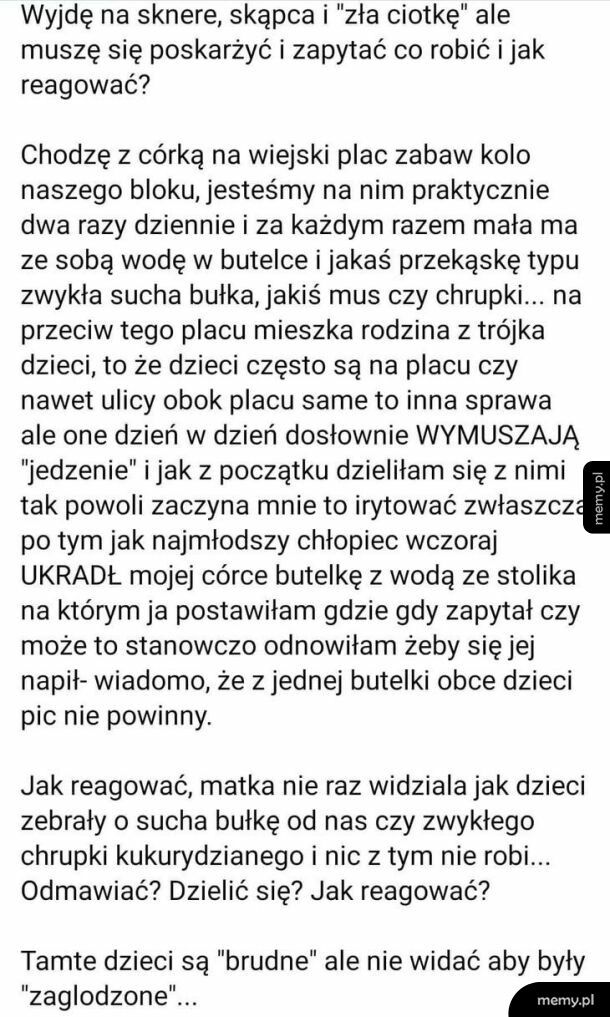 Problem z żebrającymi dziećmi na placu zabaw