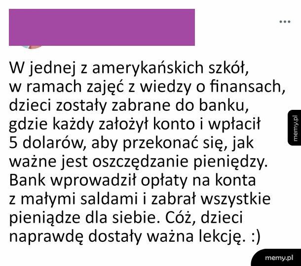 Ważna lekcja na temat oszczędzania