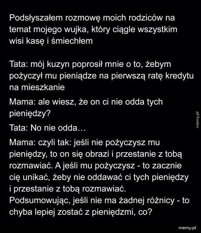 Rozmowa o pożyczaniu pieniędzy