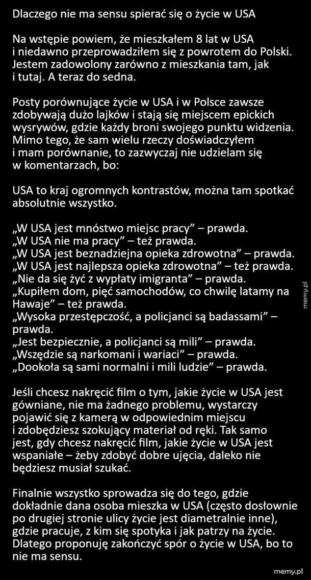 Życie w USA