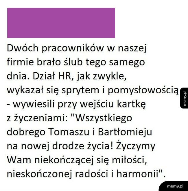 Życzenia ślubne od działu HR