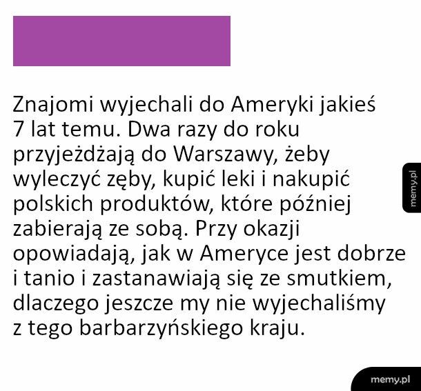 Tak im w tej Ameryce dobrze i tanio, że dwa razy do roku wracają do ojczyzny nawracać znajomych