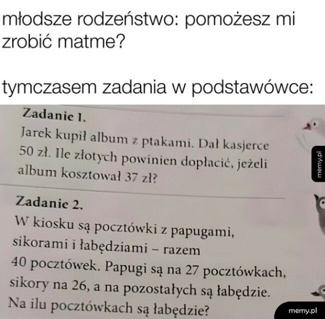 Zadania w podstawówce