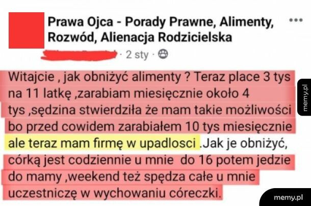 Obniżenie alimentów