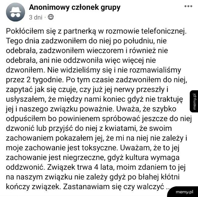 Kłótnia z partnerką