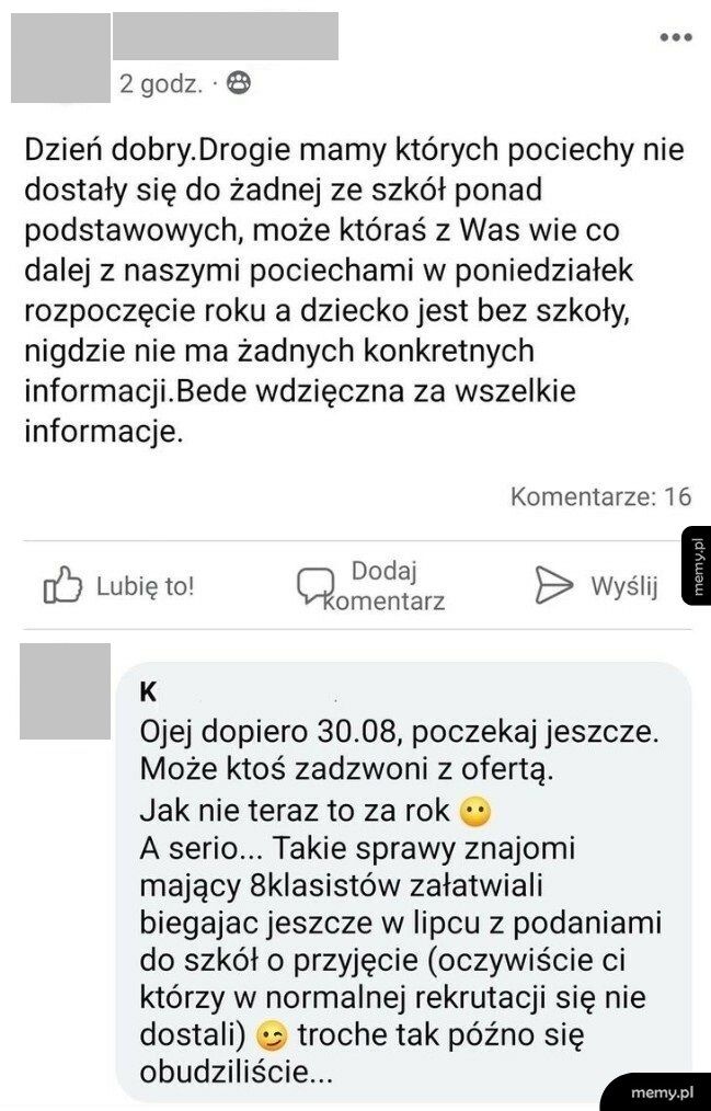 Szybkie pytanie przed początkiem roku szkolnego