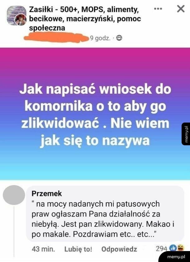 Wniosek o zlikwidowanie komornika