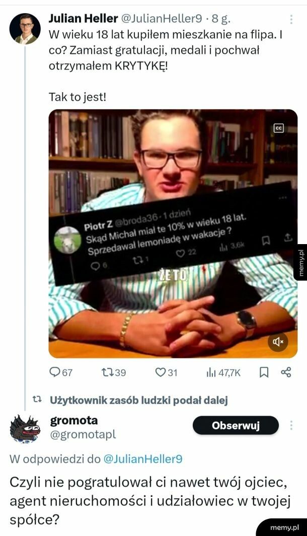 Kolejny bananowy dzieciak od internetowych przechwałek.