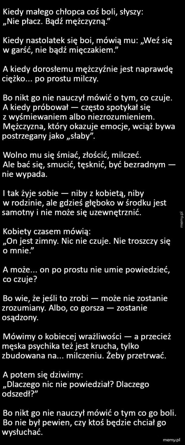 Mężczyźn też mają uczucia