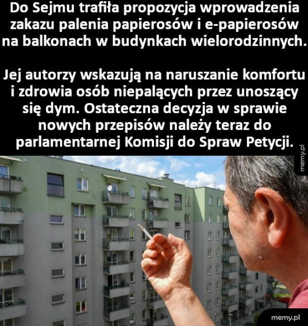Propozycja zakazu palenia papierosów na balkonie