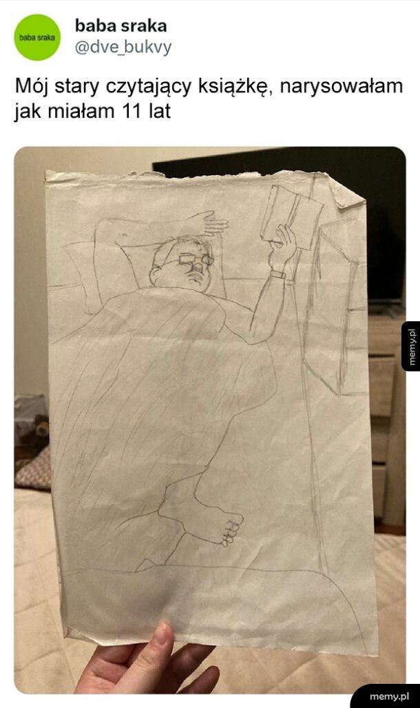 Rysunek przedstawiający starego