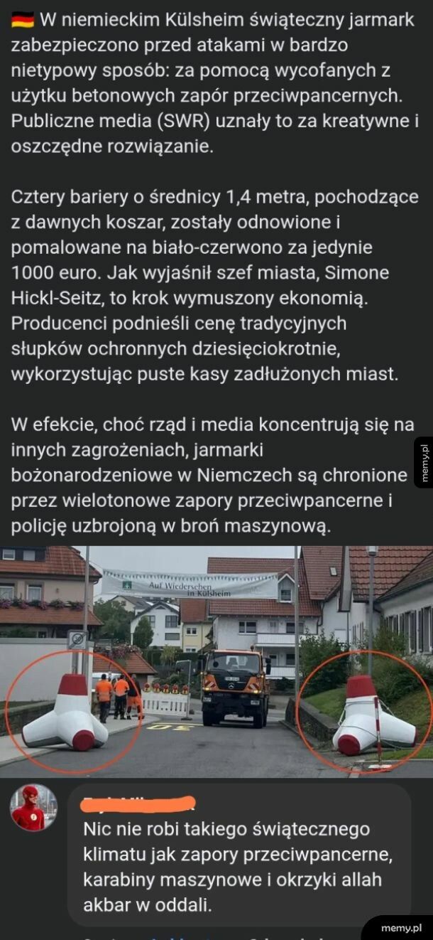 Zabezpieczenie na jarmarku w Niemczech