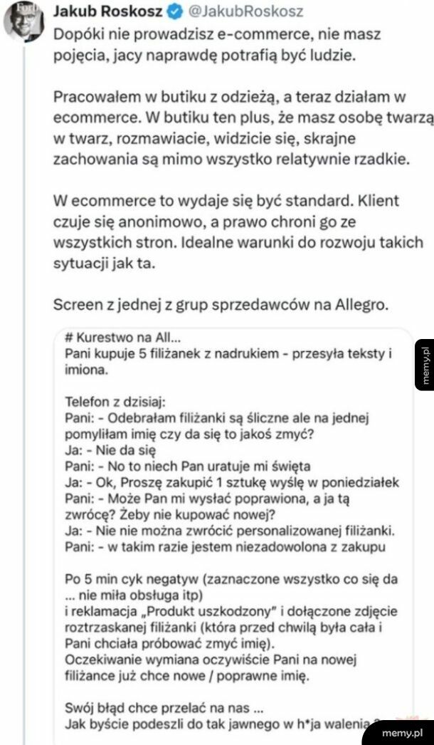 Ale chamstwa to nie zniese