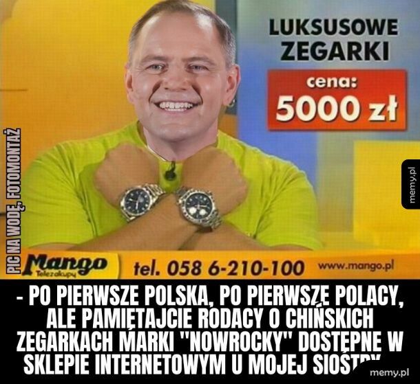 Zegarki, krawaty, koszuli i nachy komu, komu bo ide do domu