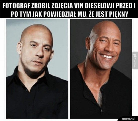 fotograf zrobił zdjęcia Vin Dieselowi przed i po tym jak powiedz 