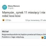 Synek nie chce robić kosi, kosi