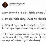 Damskie szampony