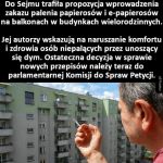 Propozycja zakazu palenia papierosów na balkonie